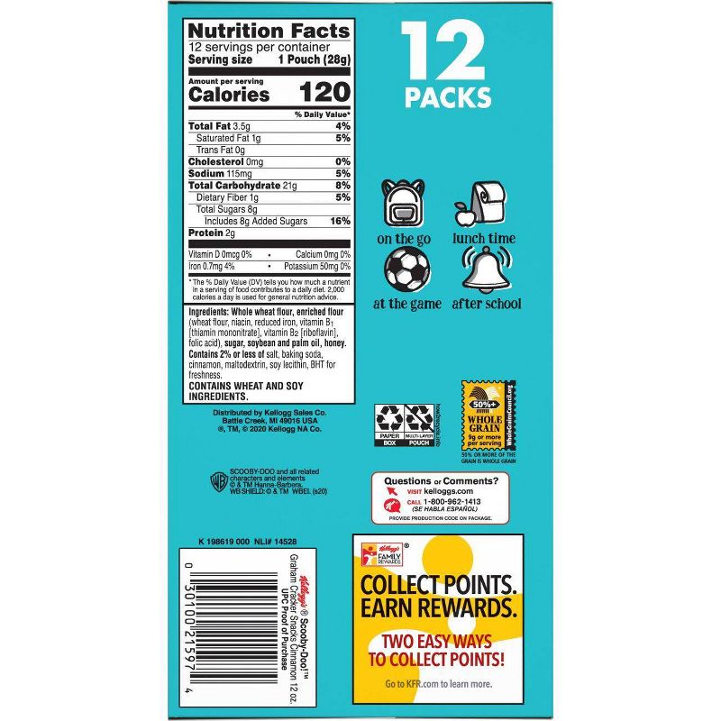 Keebler Scooby-Doo! Cinnamon Baked Graham Cracker Sticks - 12ct