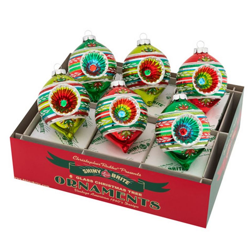 Shiny Brite 4.0" Hs Reflector Tulips Holiday Splendor  -  Ornament Sets