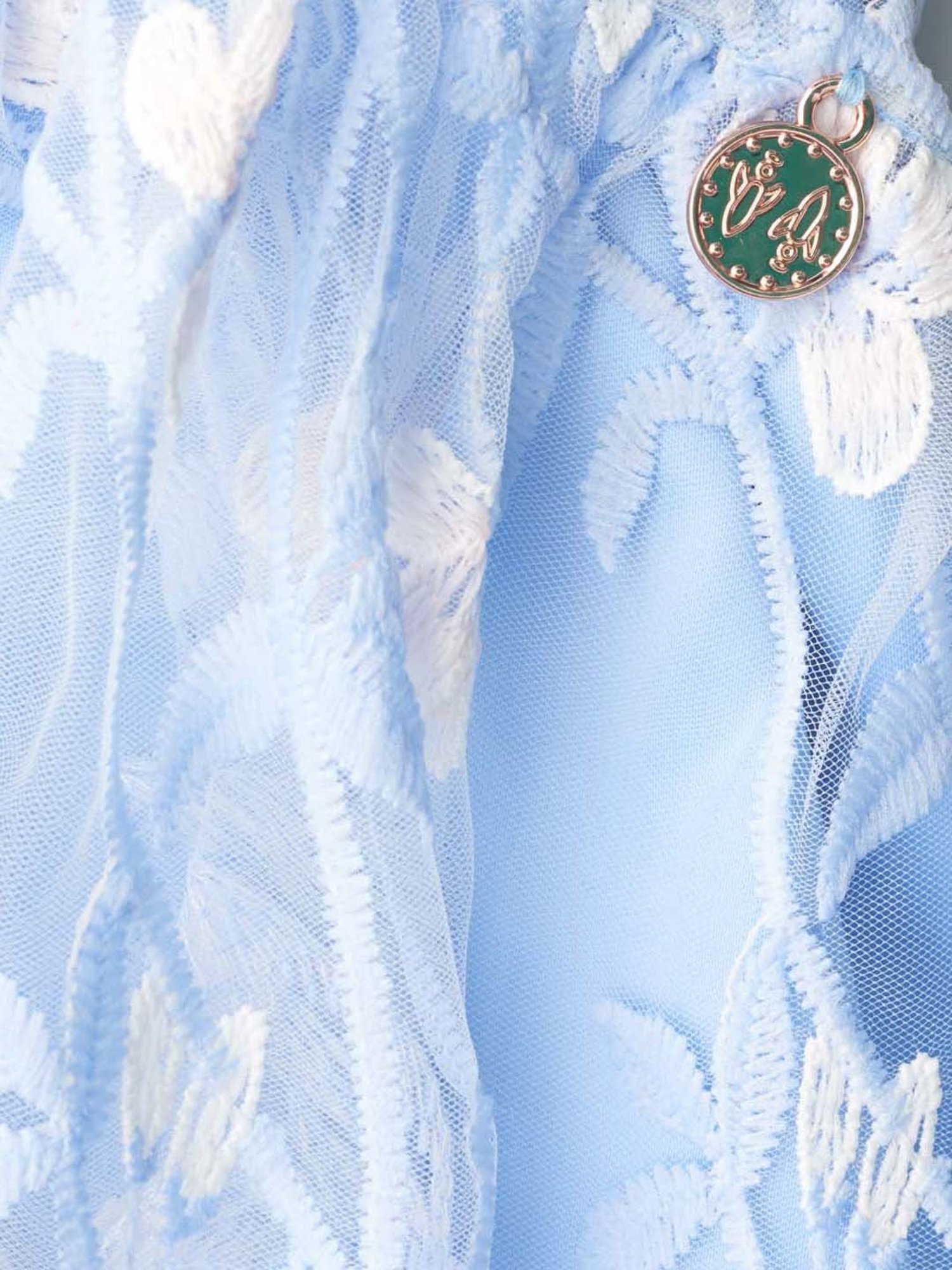 Angel & Rocket Kids Blue Embroidered Dress