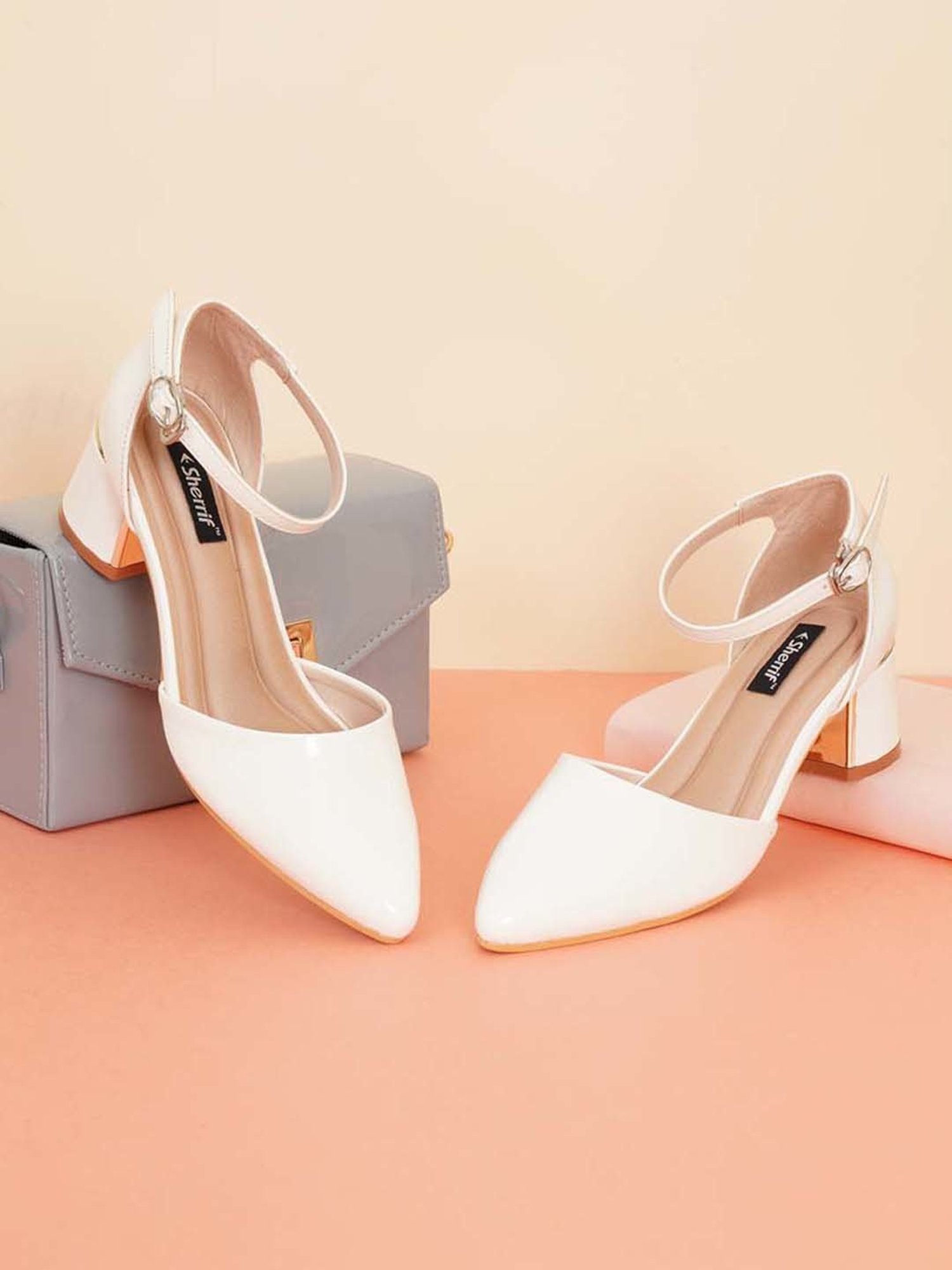 Sherrif Women's White Ankle Strap Sandals