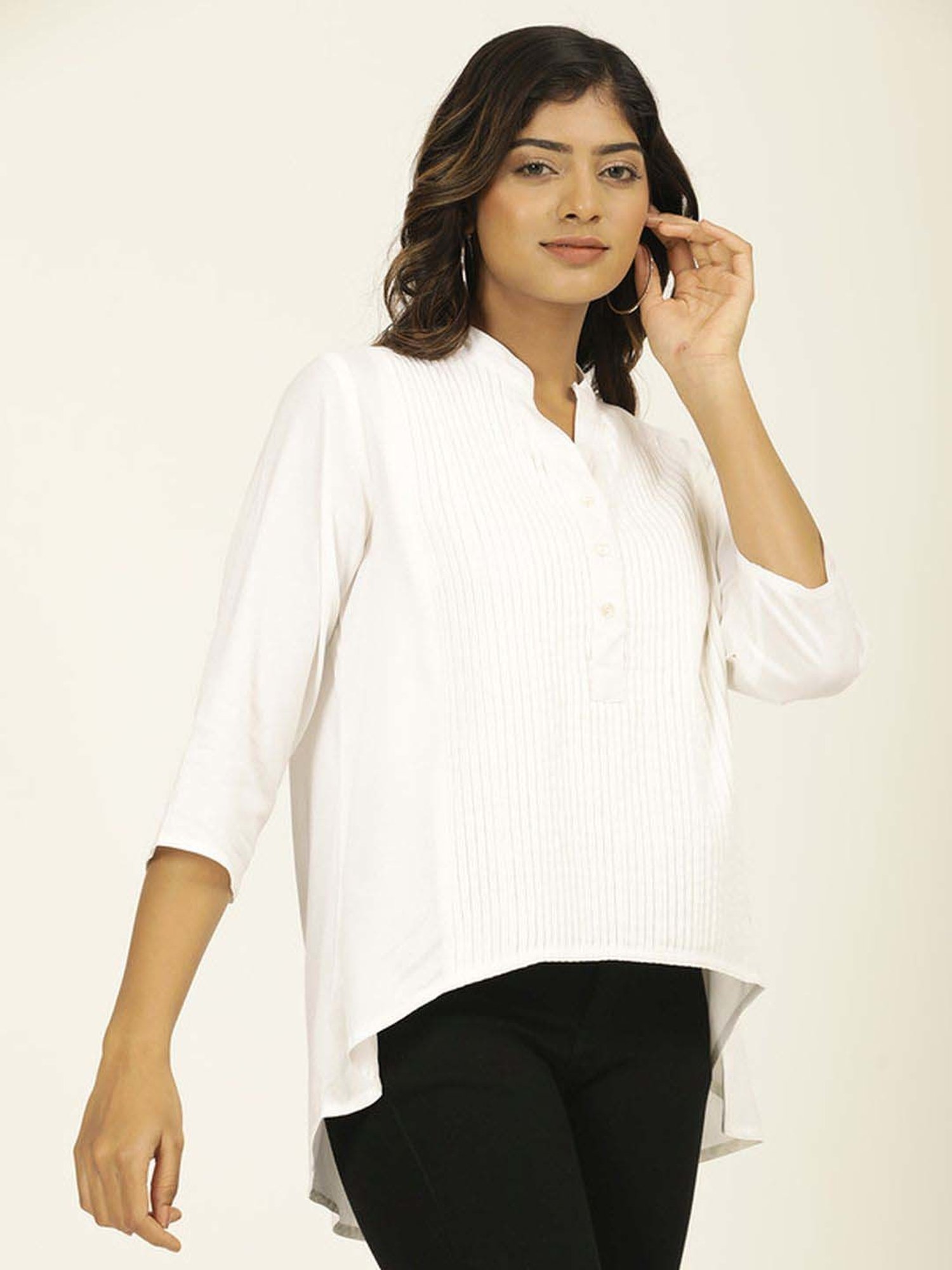 Jaipur Kurti White Relaxed Fit Top