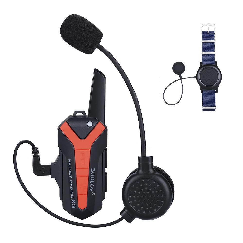 BOBLOV X3plus Helmet Wireless Walkie Talkie Intercom 2Way Radio Interphone Bike