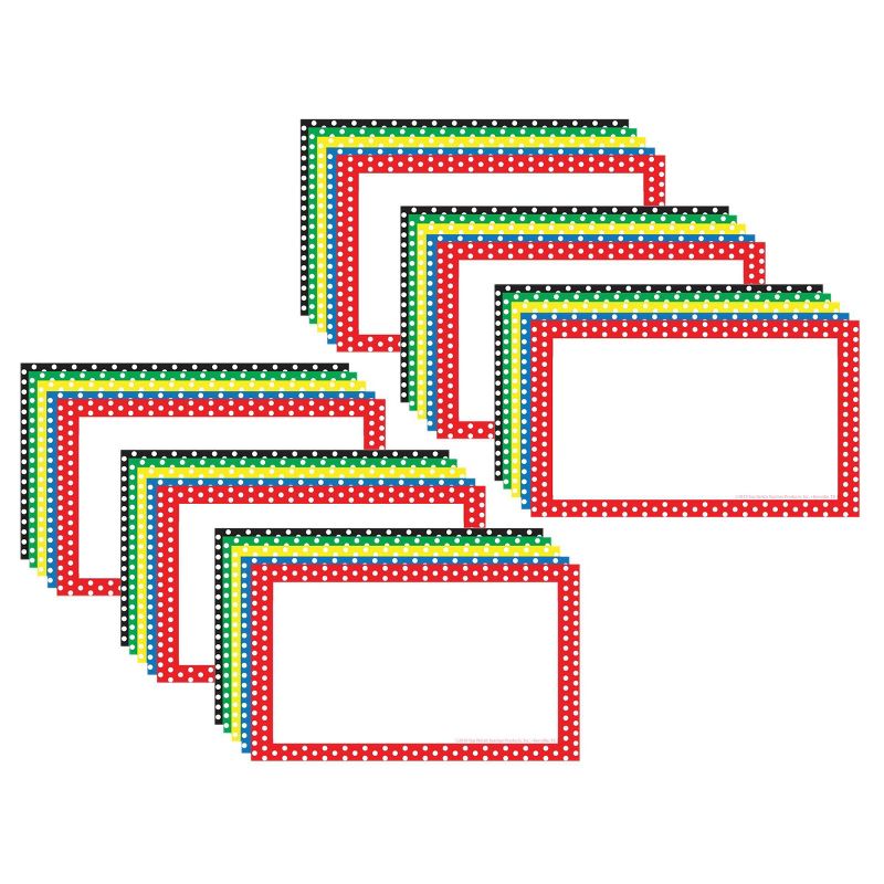 6pk 75 per pack 4" x 6" Blank Border Index Cards Polka Dot - Top Notch Teacher Products