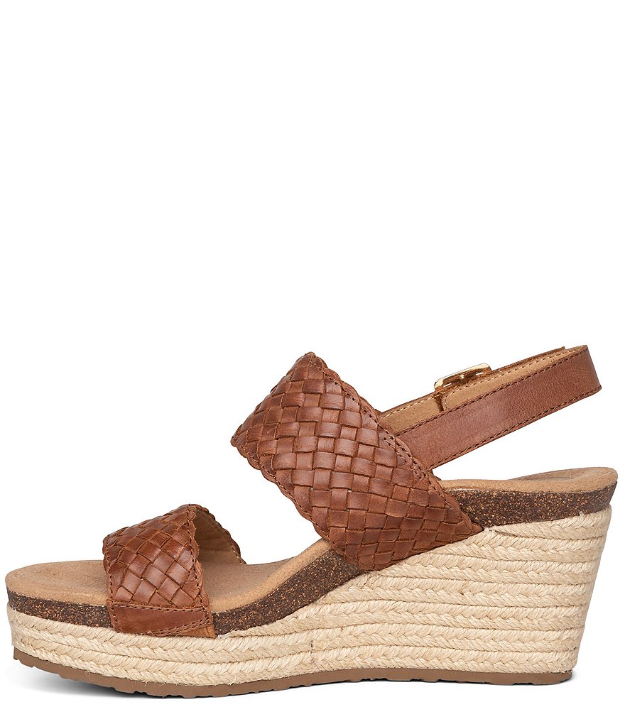 Aetrex Summer Woven Espadrille Wedge Sandals