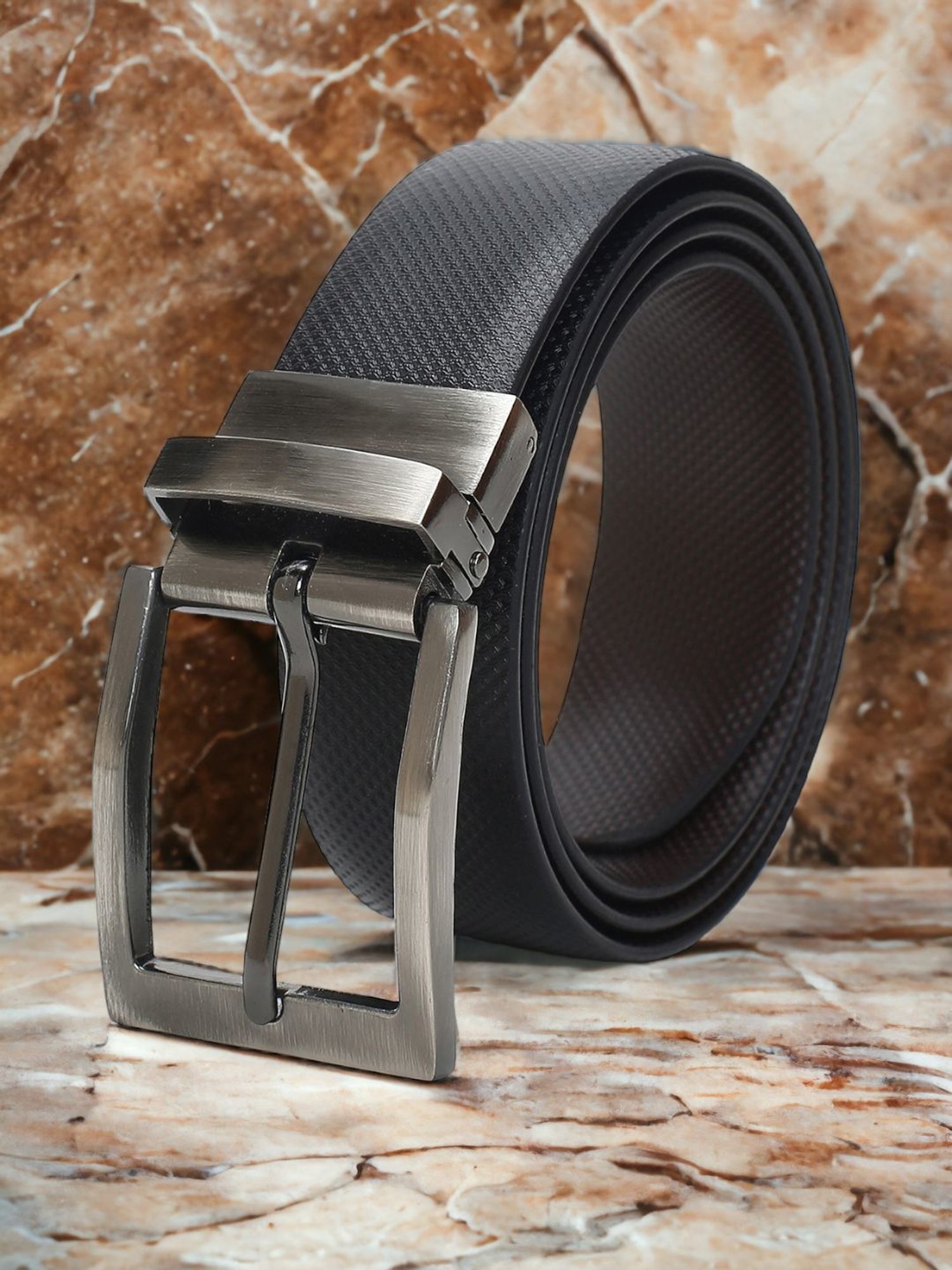 Crusset Black Formal Belt for Men