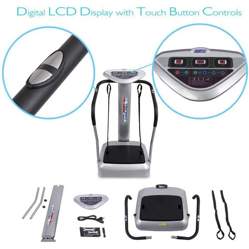 Hurtle 2 x HURVBTR85.5 Standing Vibration Platform Full Body Exercise Machine Home Fitness Workout Trainer for All Age Groups and Body Types (2 Pack)