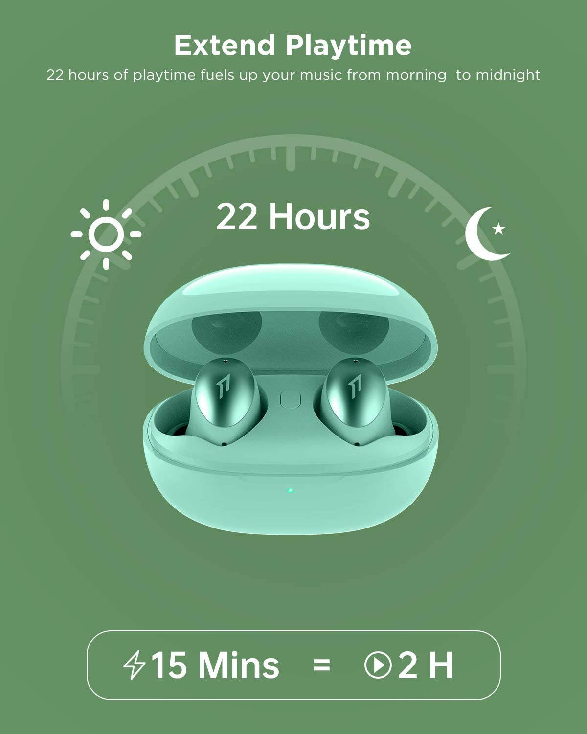 1MORE ColourBuds True Wireless Earbuds, Premium Bluetooth Earphones with Super Light-Weight Design, IPX5 Water Resistant, 22H Playtime, and Dual ENC Mic, for Workout, Sports, Home Office, Black