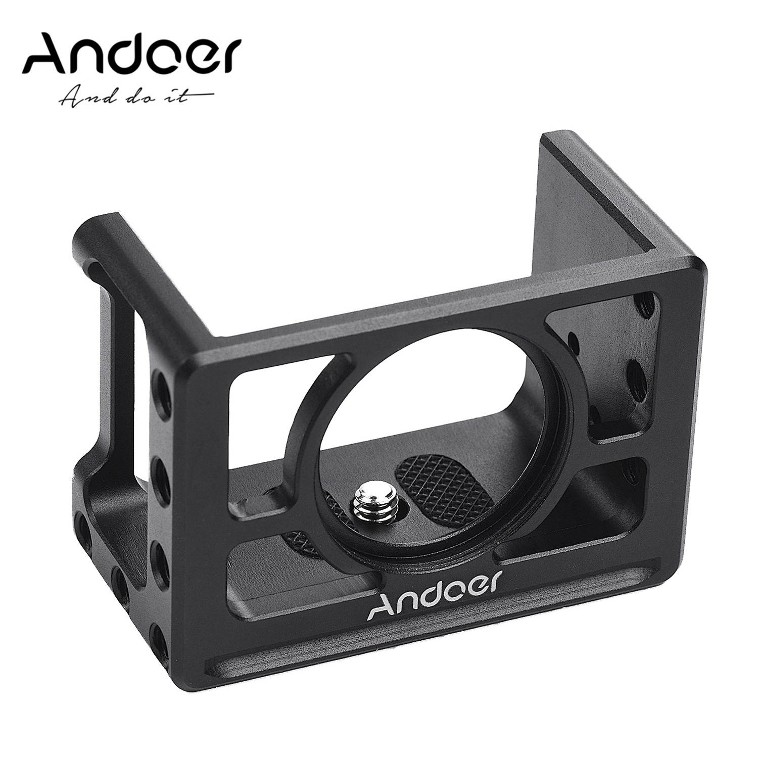 Andoer Metal Camera Cage Mount Protective Case with 1/4 Inch Screws Cold Shoe Compatible with SONY RX100 VI VII Cameras