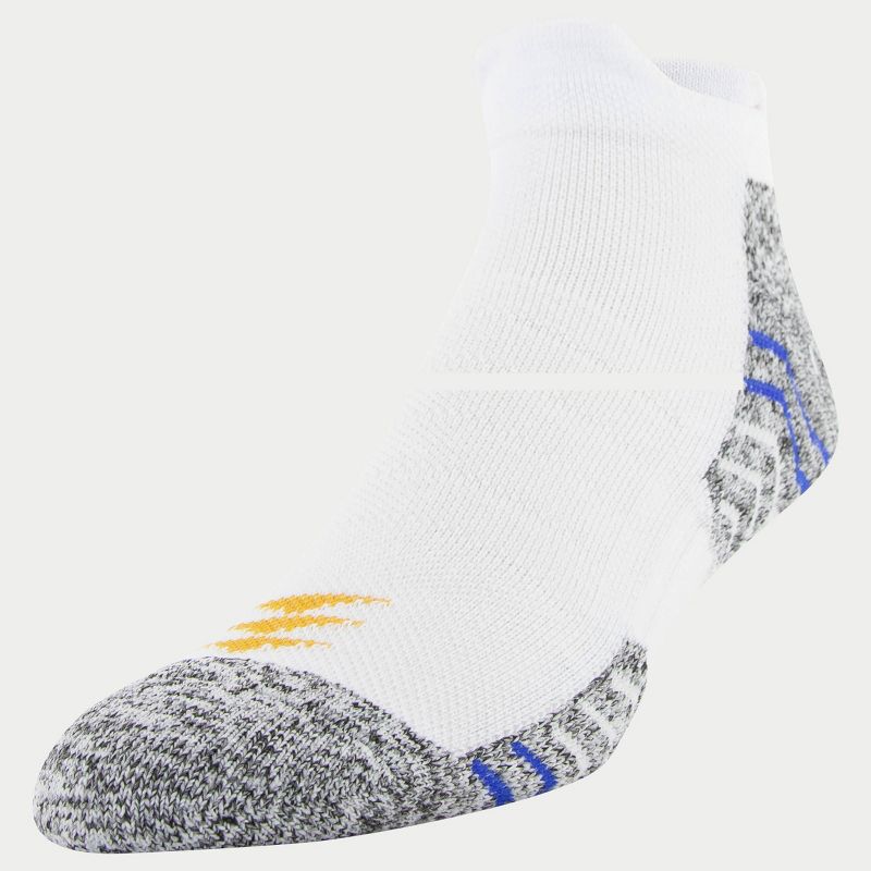 PowerSox Men's Sport 6pk Swervy Double Tab Athletic Socks - White/Blue 6-12.5