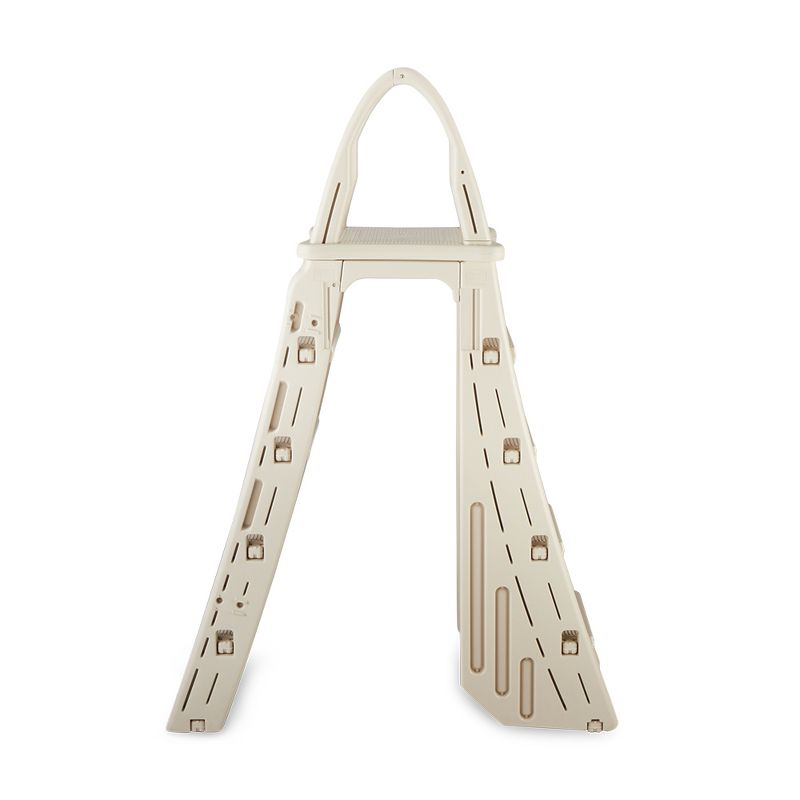 Confer 7200 Adjustable 48-56 Inch Above Ground Swimming Pool Ladder, Beige