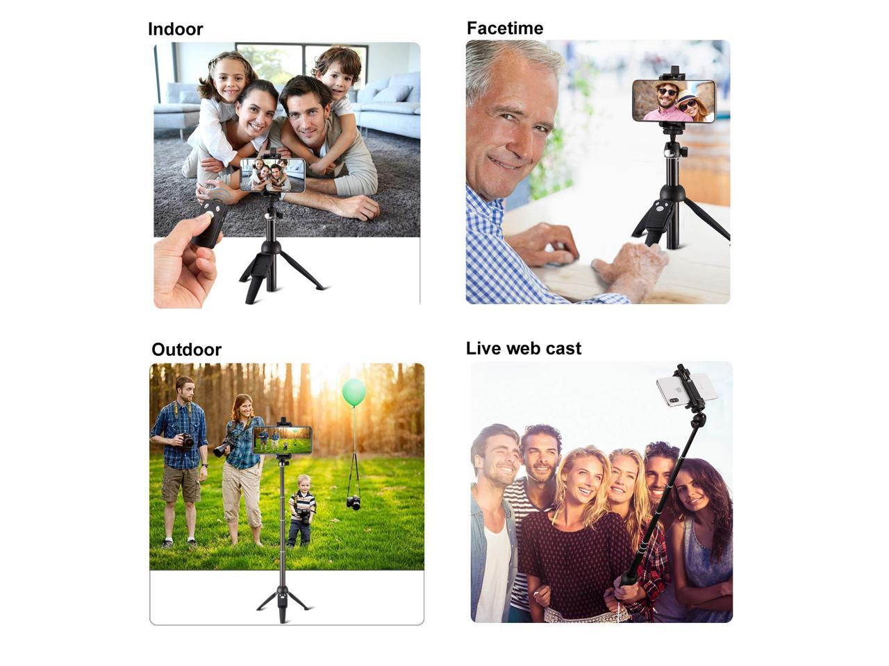Selfie Stick Tripod,40 Inch Extendable Selfie Stick Tripod with Wireless Remote Control,Compatible with iPhone 6 7 8 X Plus, Samsung Galaxy S9 Note8
