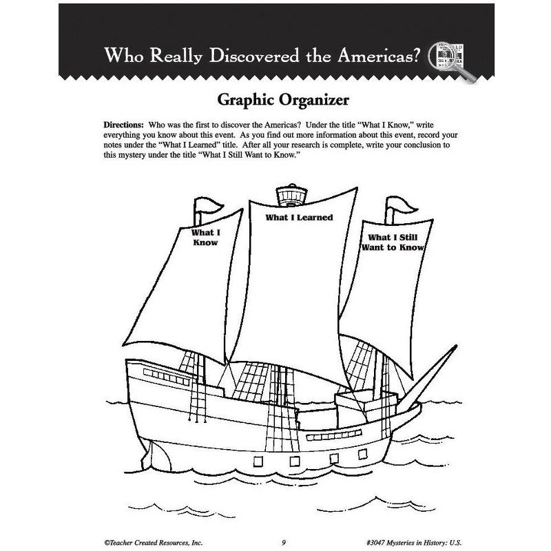 Teacher Created Resources Mysteries in History Series - American History Workbook