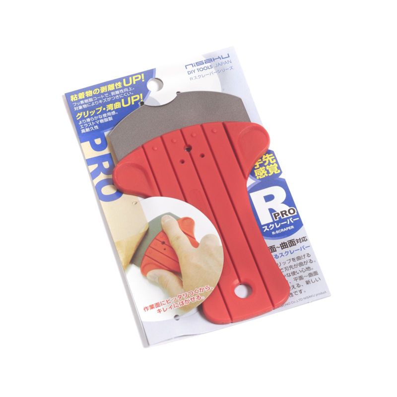 Nisaku Stainless Steel Fluorine Coated Flexible Scraper Pro, 3.25-Inch Blade Red.