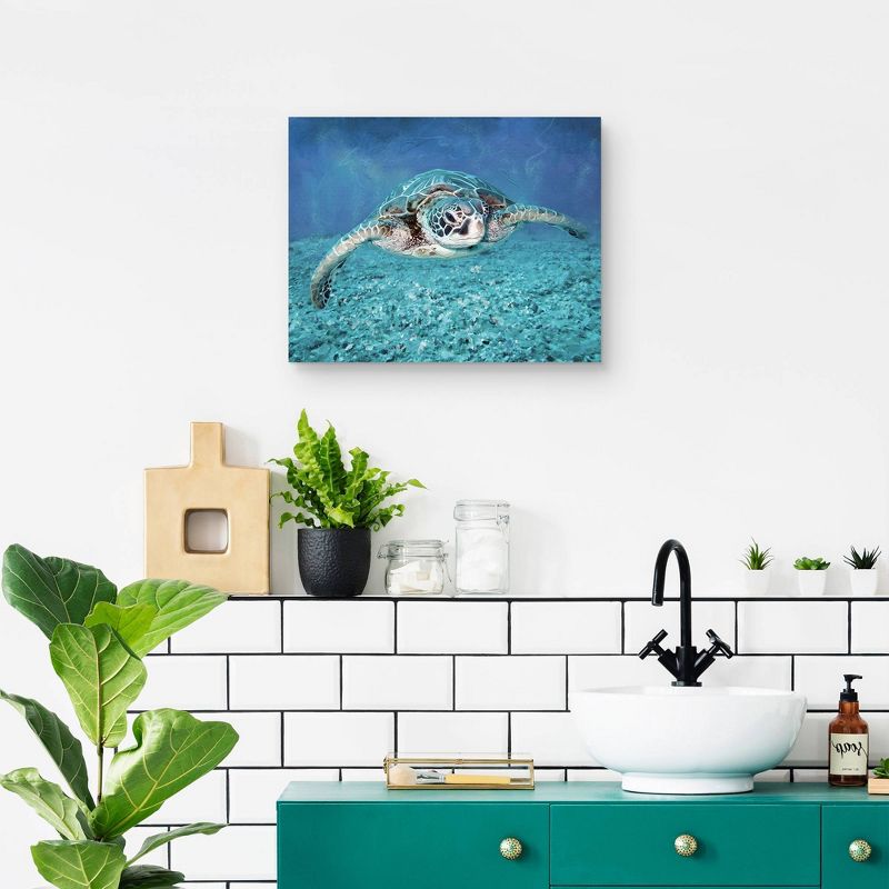22" x 28" Sea Turtle by Studio Arts Unframed Wall Canvas - Masterpiece Art Gallery