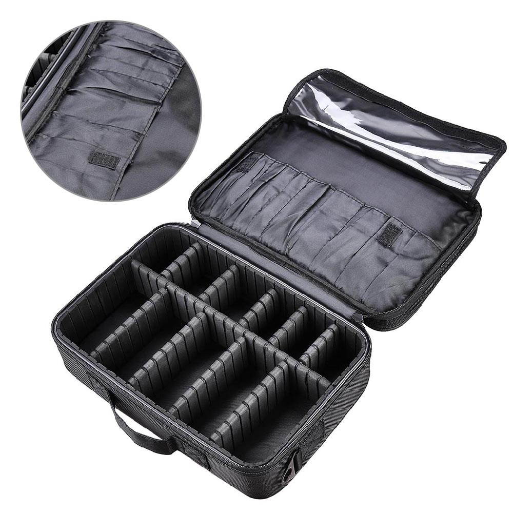 AW&trade; 1200D Cosmetic Train Case Makeup Bag Pouch Shoulder Make Up Show DIY Black