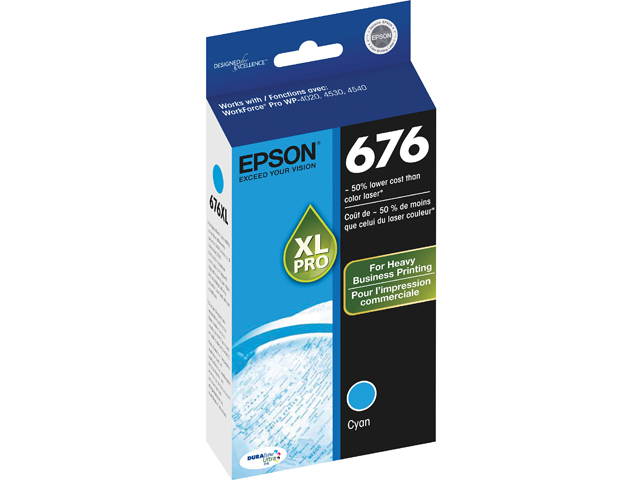 EPSON 676XL T676XL220-S High Capacity Ink Cartridge Cyan
