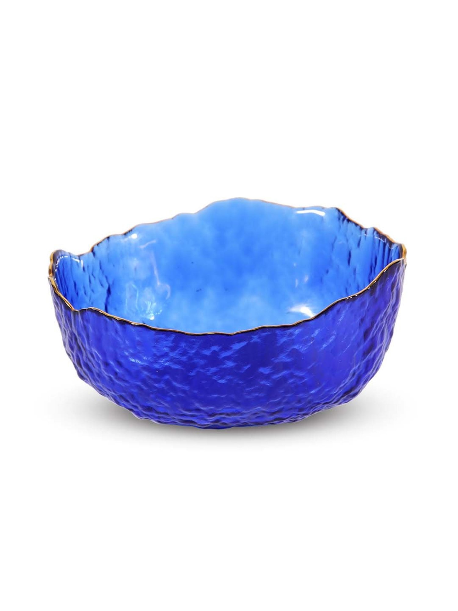 Devnow Getsby Cobalt Blue Golden Rim Bowls (300 ml) - Set of 2