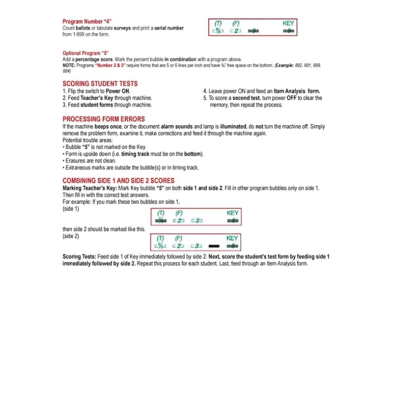 875-E 100 Question Compatible Testing Forms (500 Sheet Pack)