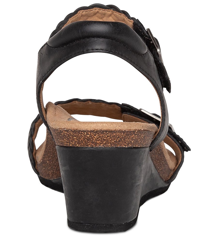 Aetrex Grace Woven Leather Wedge Sandals