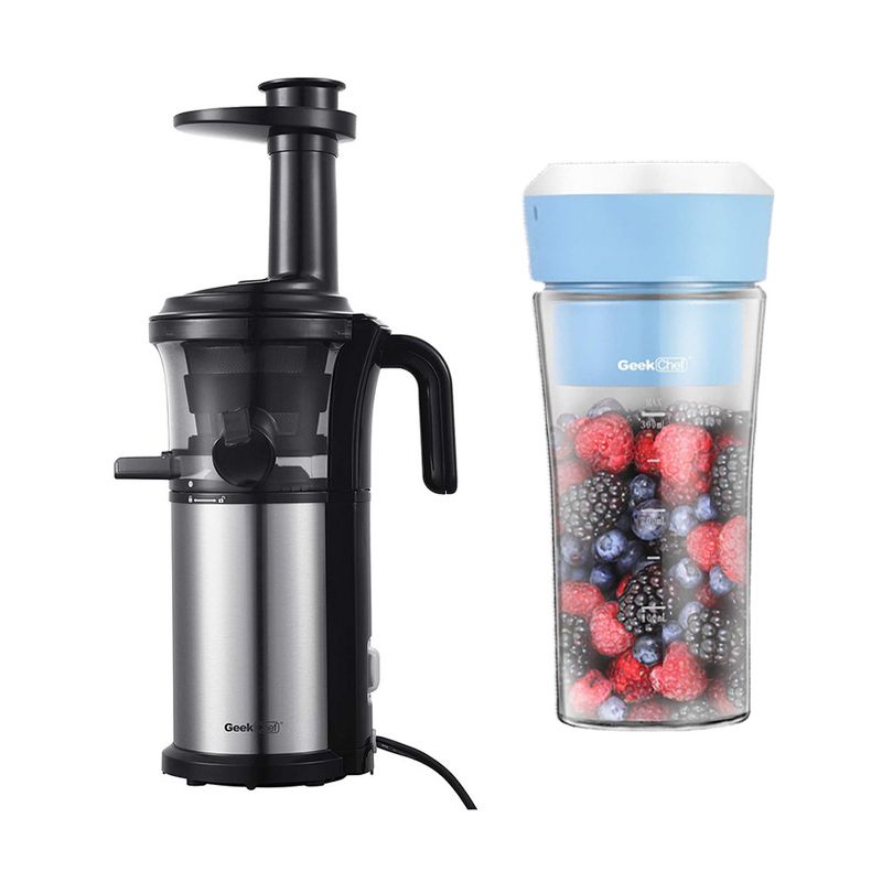 Geek Chef GSC36 Juice Extractor Juicer Machine and 10 Oz Mini Personal Blender