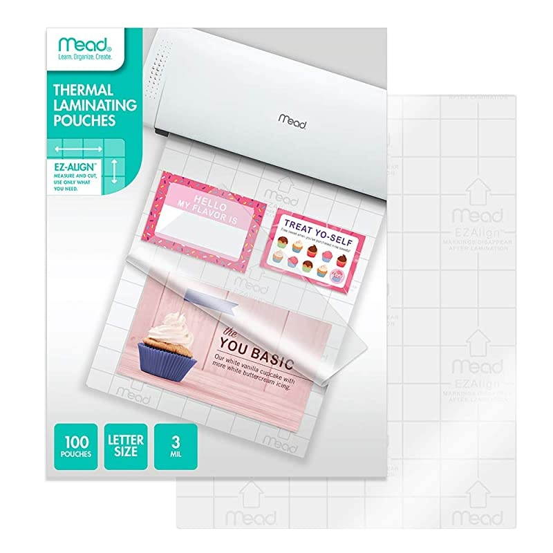 Thermal Laminating Pouches Lamination Sheets Letter Size Pouch 3 Mil EZAlign 100 Pack 39029