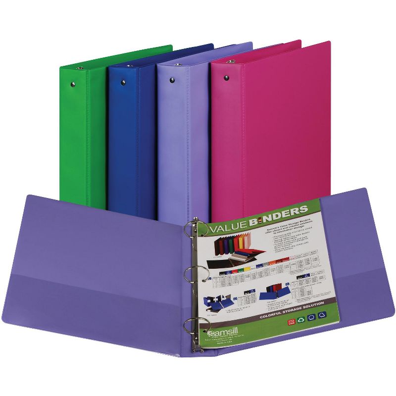 Samsill Fashion Color Value Storage Binder, 2 Inches, Assorted