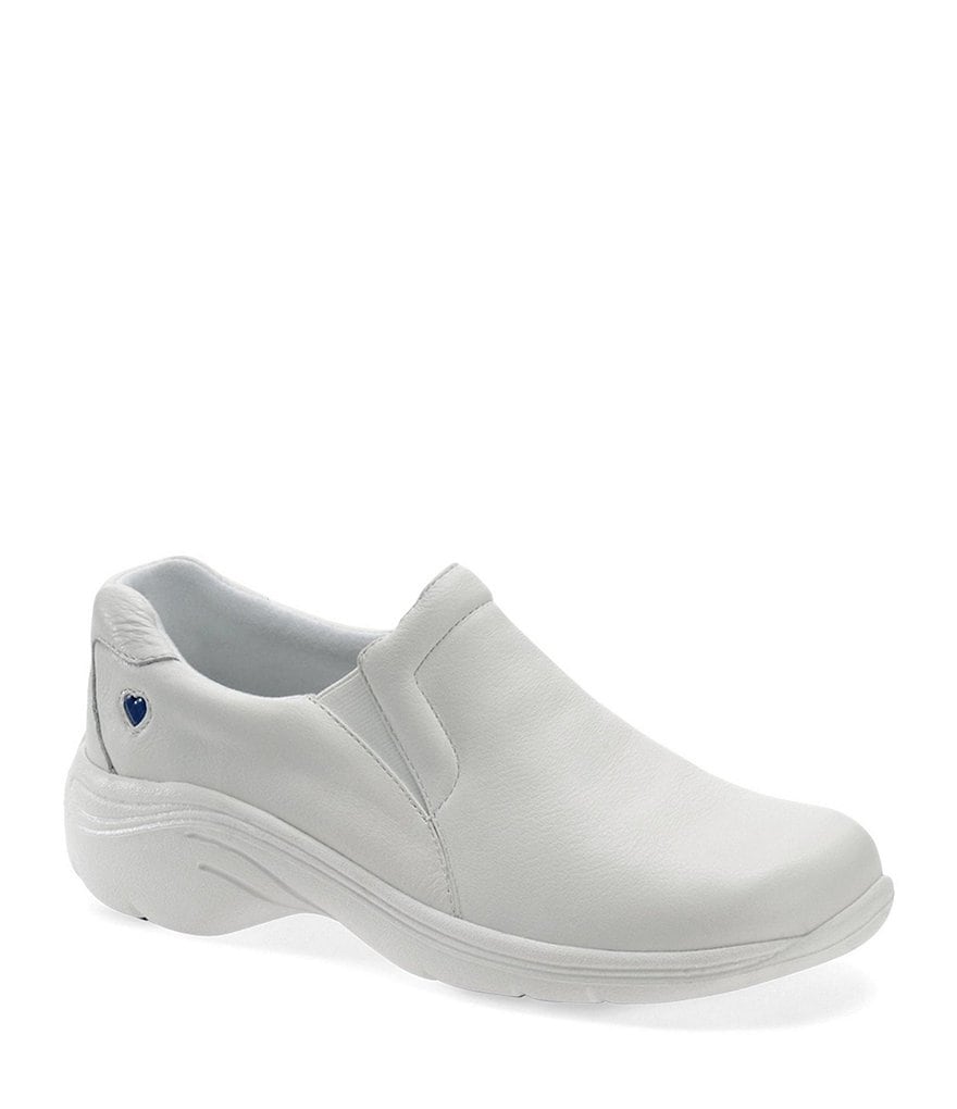 Nurse Mates Dove Leather Slip-Ons