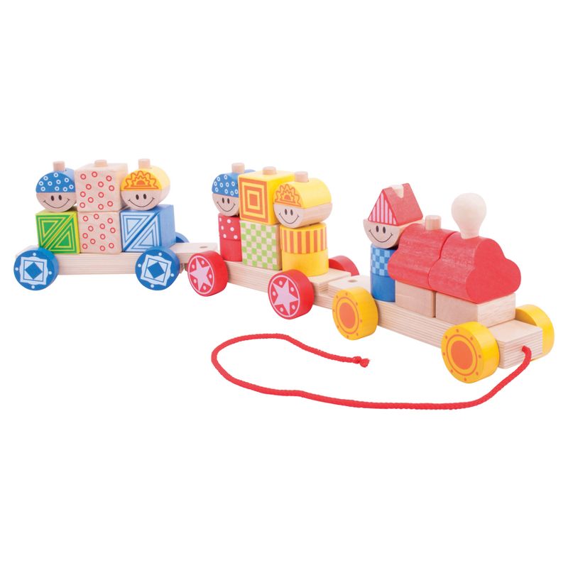 Bigjigs Toys Build Up Train Wooden Developmental Toy