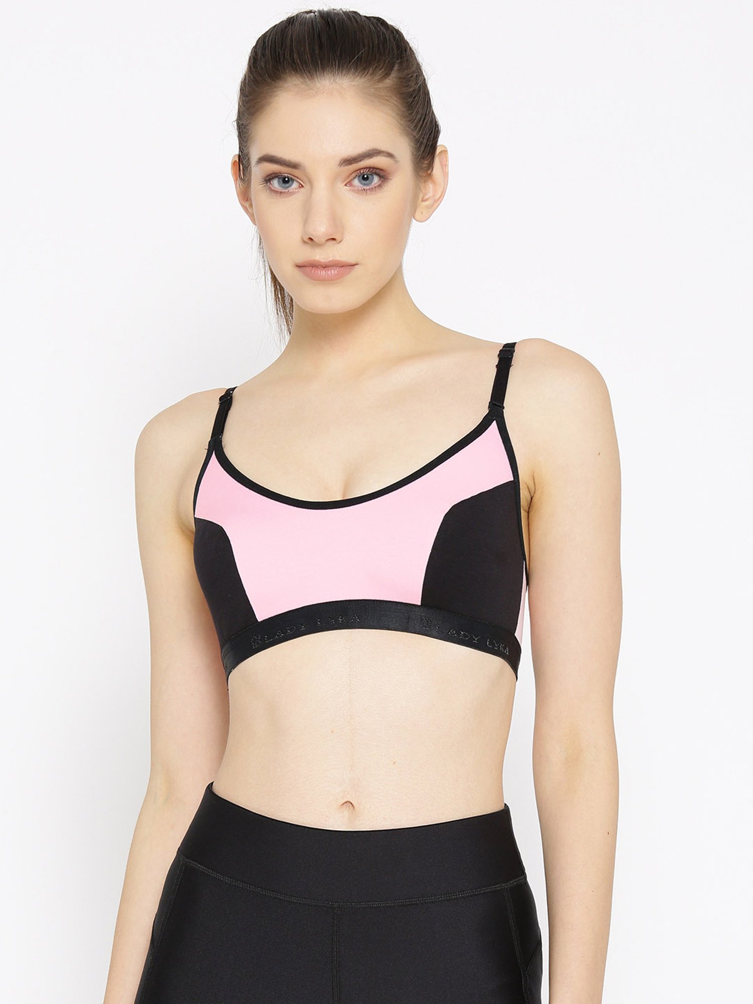 Lady Lyka Multicolor Non Wired Non Padded Sports Bra (Pack Of 2)