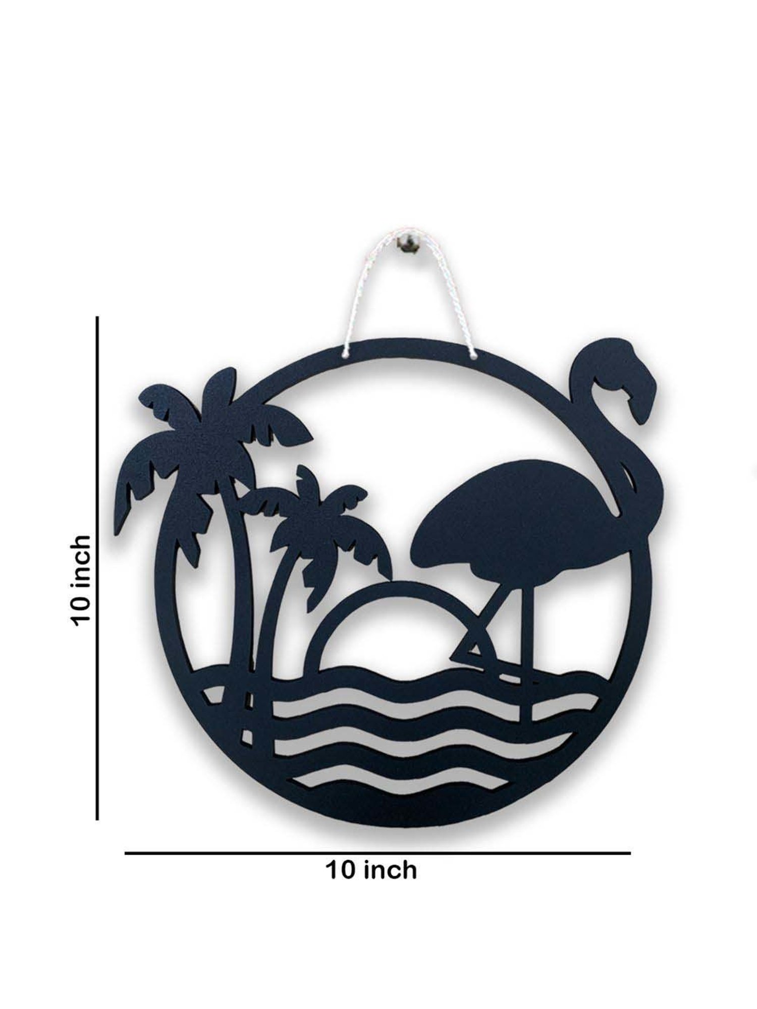 Art Street Black Mdf Flamingo Animal Monogram Sign For Wall Art