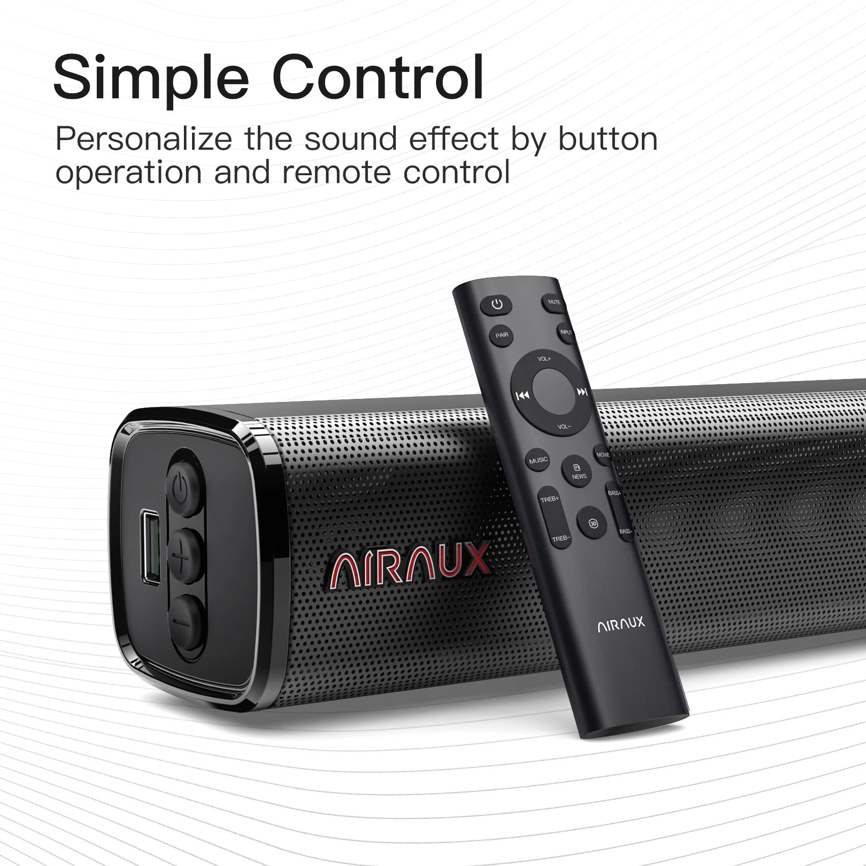 BlitzWolf AirAux AA-SAR1 60W bluetooth V5.0 Soundbar TV Bar Powerful Bass DSP Stereo HDMI Optical AUX Speaker Home Theater