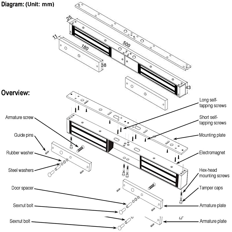 Electromagnetic Lock 600lb Holding Force Fail Safe with LED Sensor for Double Door ULlisted Certified