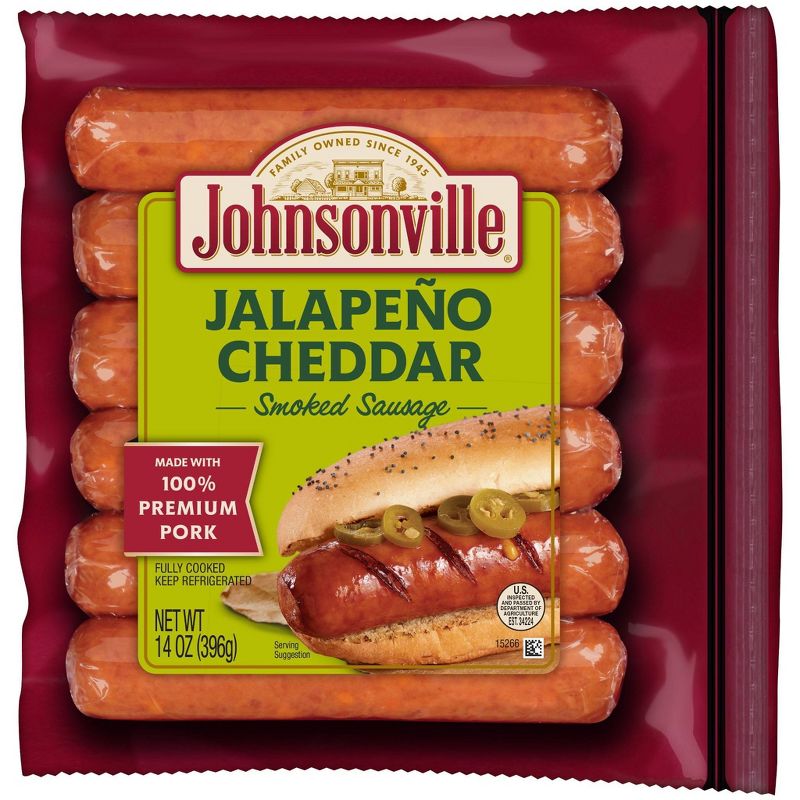 Johnsonville Jalapeno Cheddar Pork Smoked Sausage - 14oz