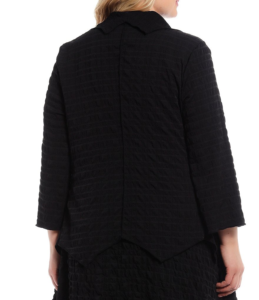 IC Collection Plus Size Shawl Collar Asymmetric Hem Jacket