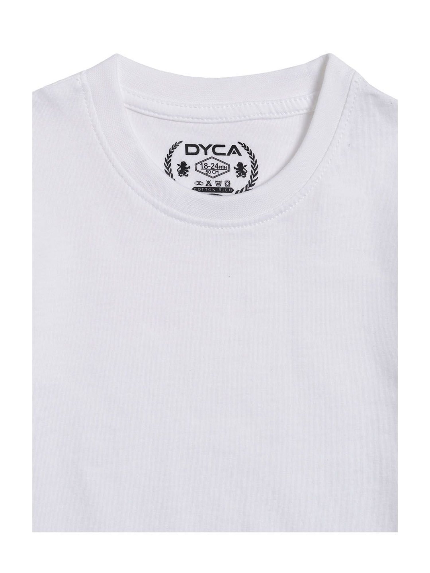 Dyca Kids White Solid T-Shirt (Pack Of 2)