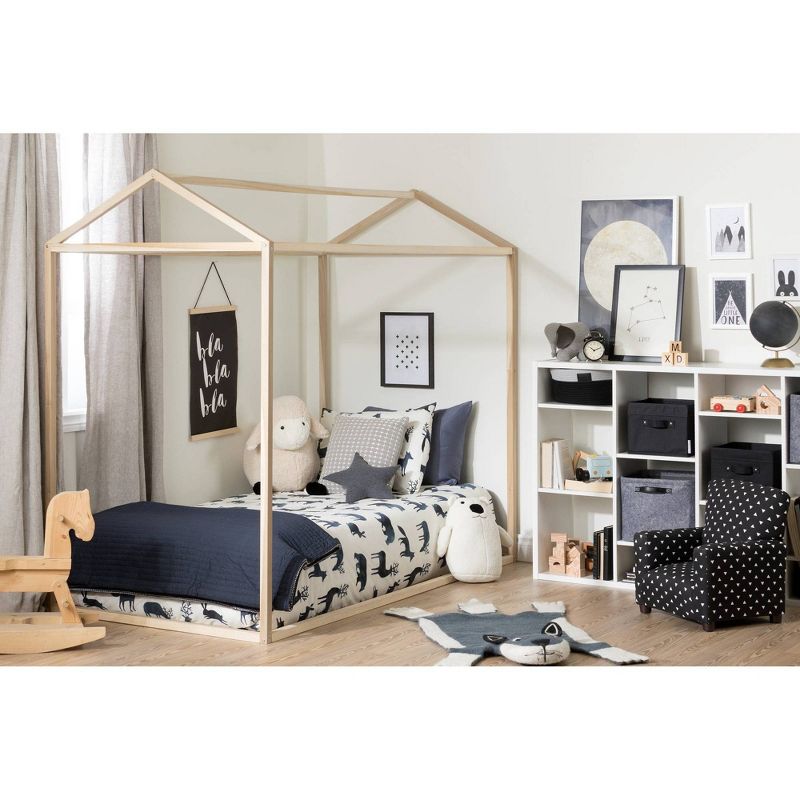 Sweedi House Bed -   Natural Poplar  - South Shore