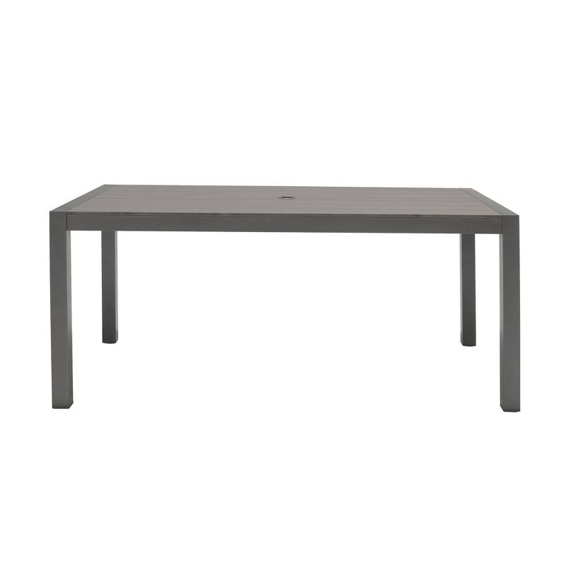 5pc Solana Outdoor Aluminum Dining Set in Cosmos Gray Finish with Wood Top - Armen Living