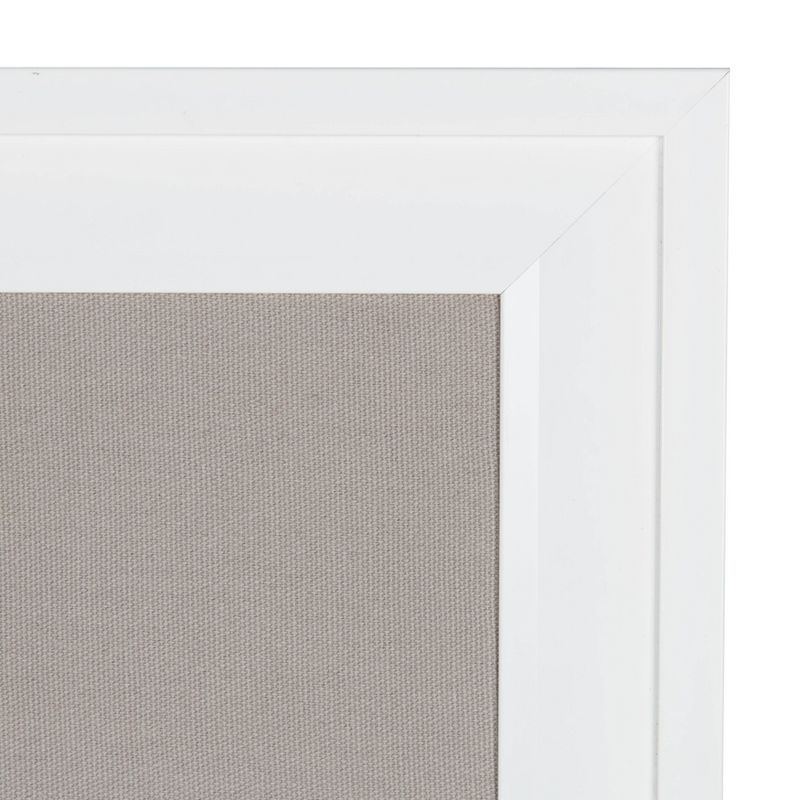 U Brands 40"x30" Linen Bulletin Board White Decor Frame