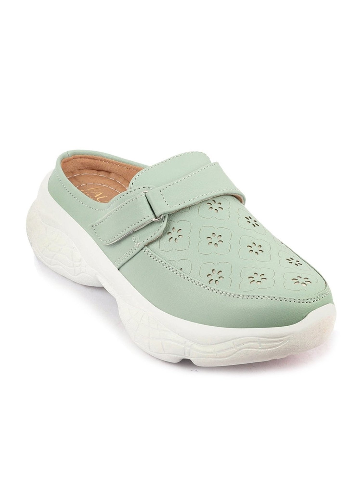 Fausto Women's Pista Green Mule Shoes