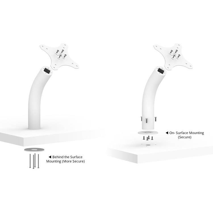 VidaMount White Enclosure and Fixed Neck Wall/Table Surface Mount [Bundle] compatible with iPad Pro 12.9" (1st/2nd Gen)