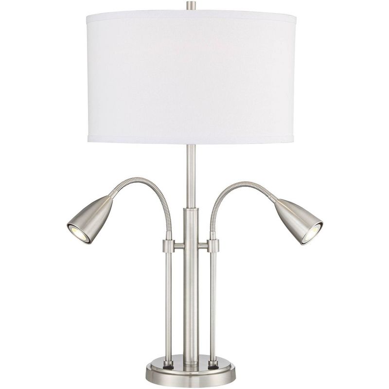 18" 2-Light Luna Clamp Arm Table Lamp with Mushroom Shade Matte Black - Globe Electric