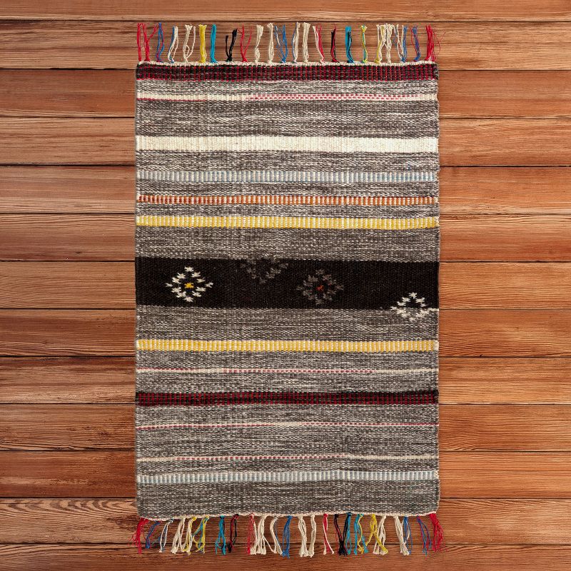 1'10"x1'10" Rectangle Woven Accent Rug Multicolored - DEERLUX