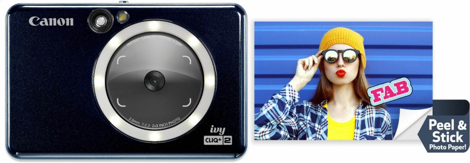 Canon - Ivy Cliq+2 Instant Film Camera - Midnight Navy