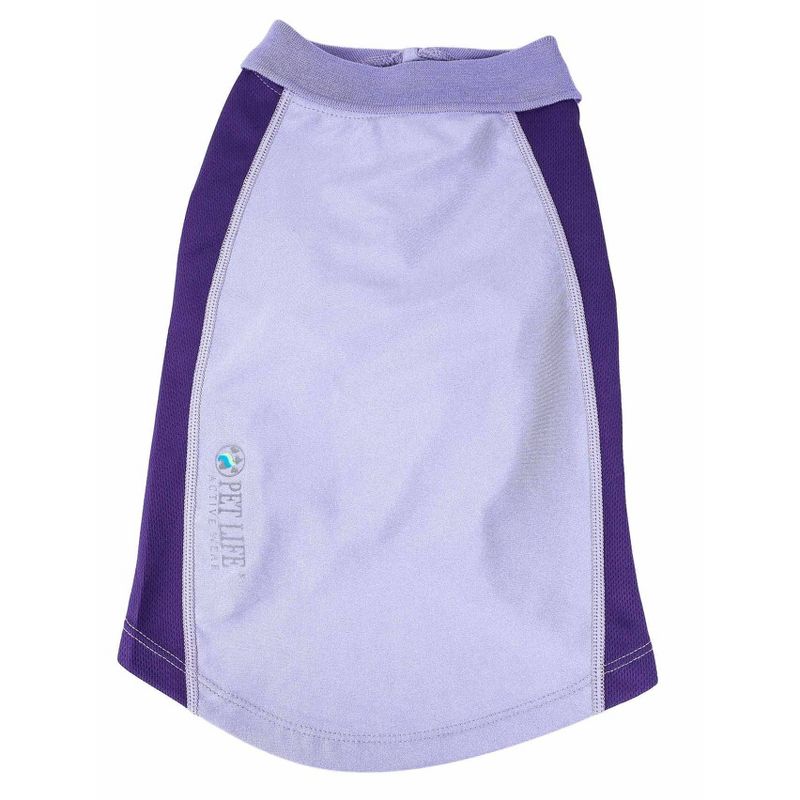 Pet Life Active Barko Pawlo Relax-Stretch Wick-Proof Dog and Cat Polo T-Shirt - Purple - XS