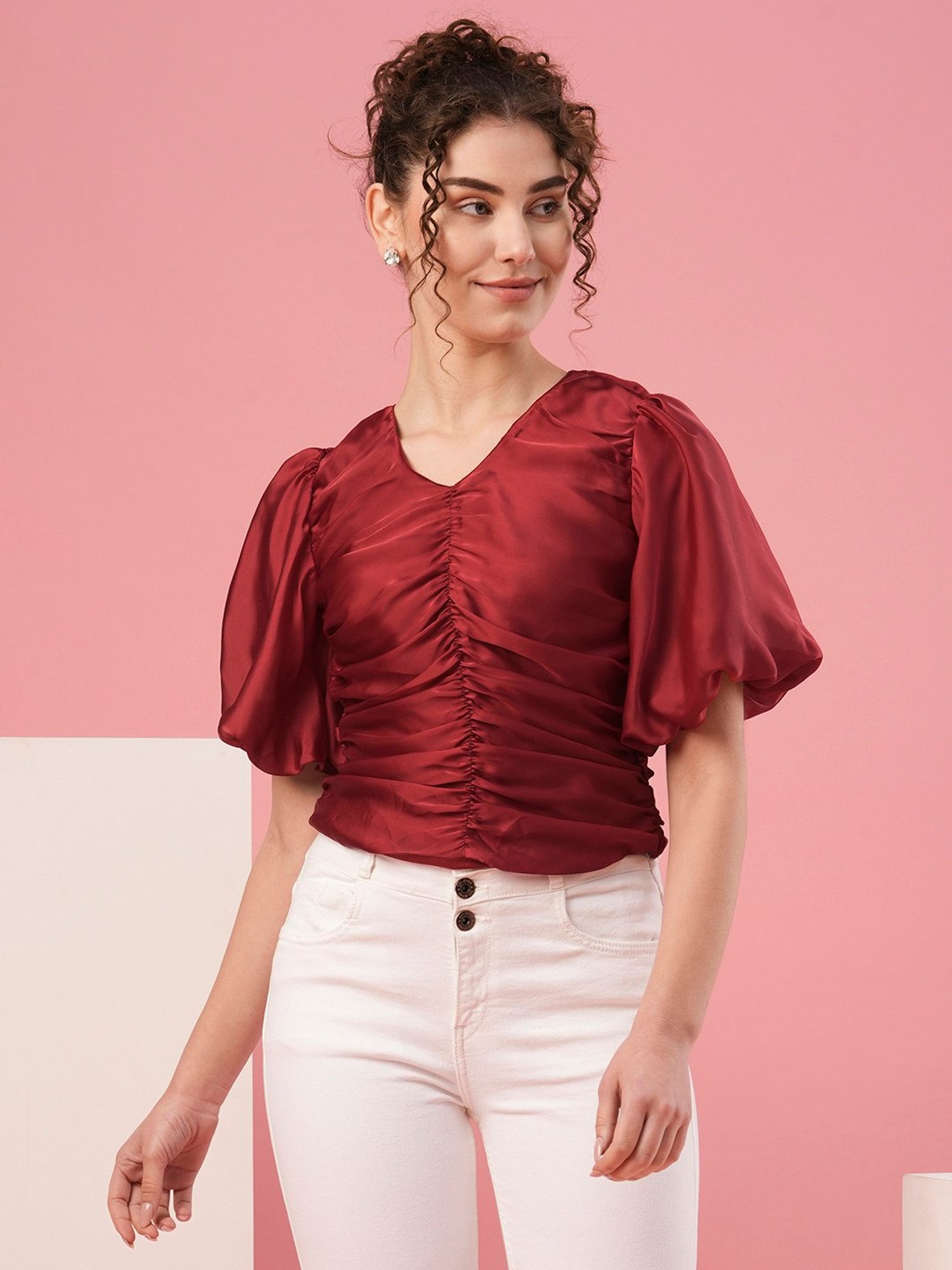 Globus Red Regular Fit Top