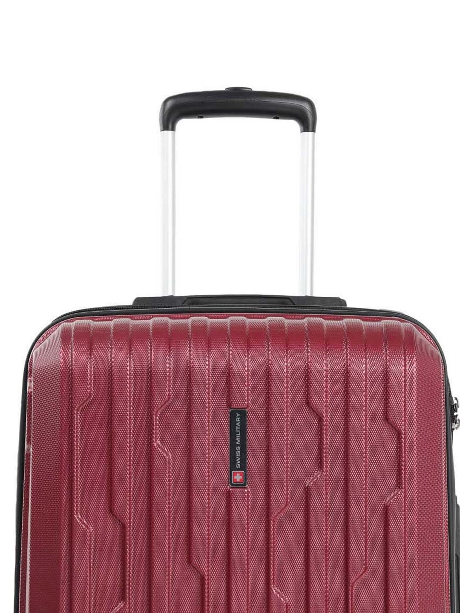Swiss Military Crystal Red Striped Hard Large Trolley Bag - 55 cm