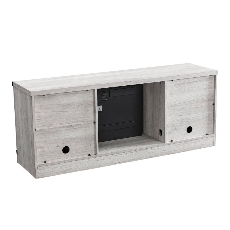 58" TV Stand For TVs up to 65" with Electric Fireplace Oak - Home Essentials