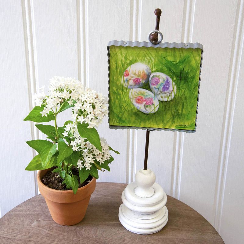 Easter 7.0" Gallery Water Color Eggs Flower Decorated  -  Wall Sign Panels