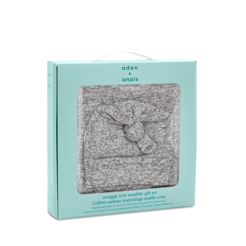Aden + Anais Snuggle Knit Swaddle Blanket Gift Set - Heather Gray