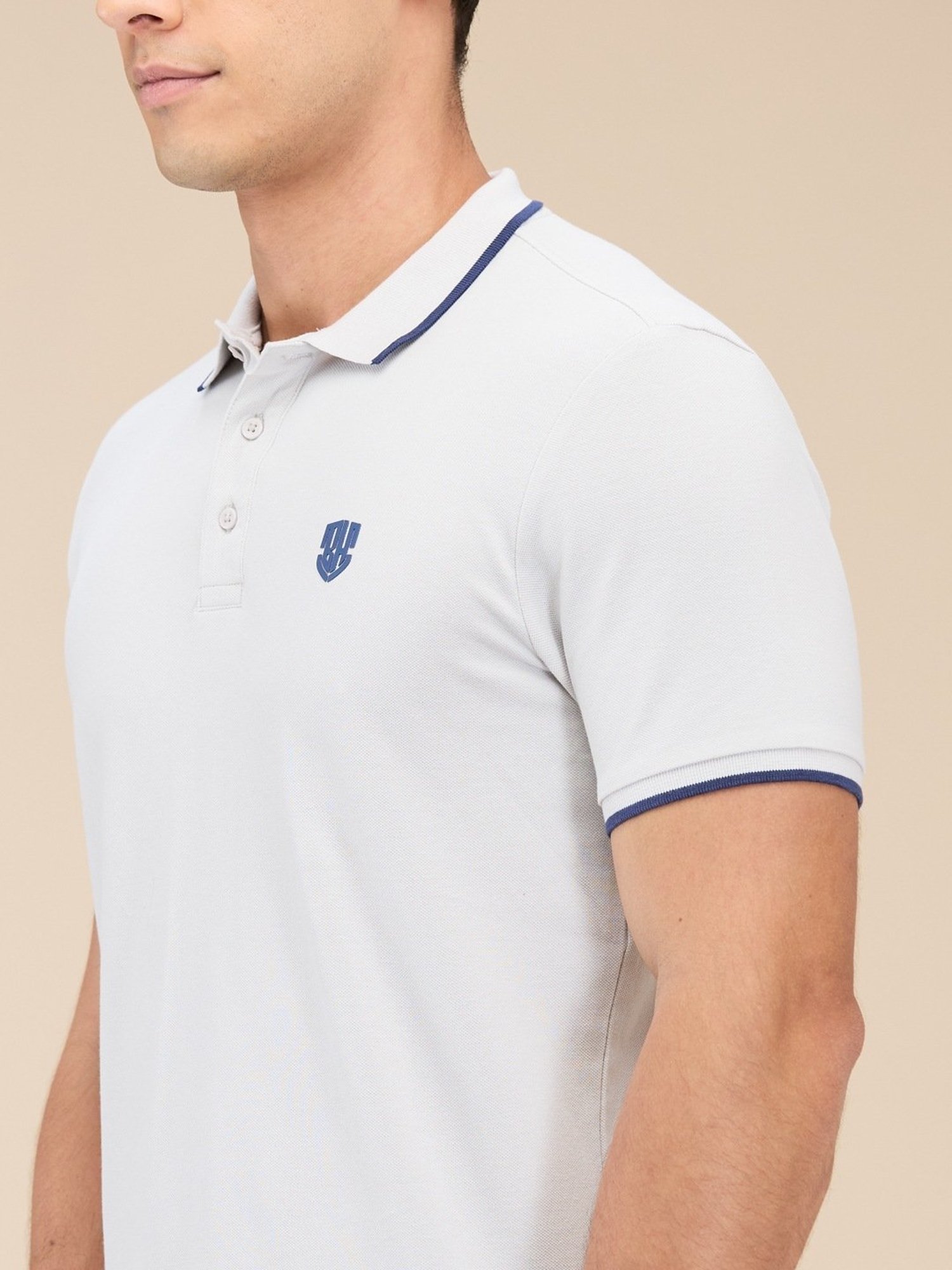 Being Human Grey Regular Fit Polo T-Shirt